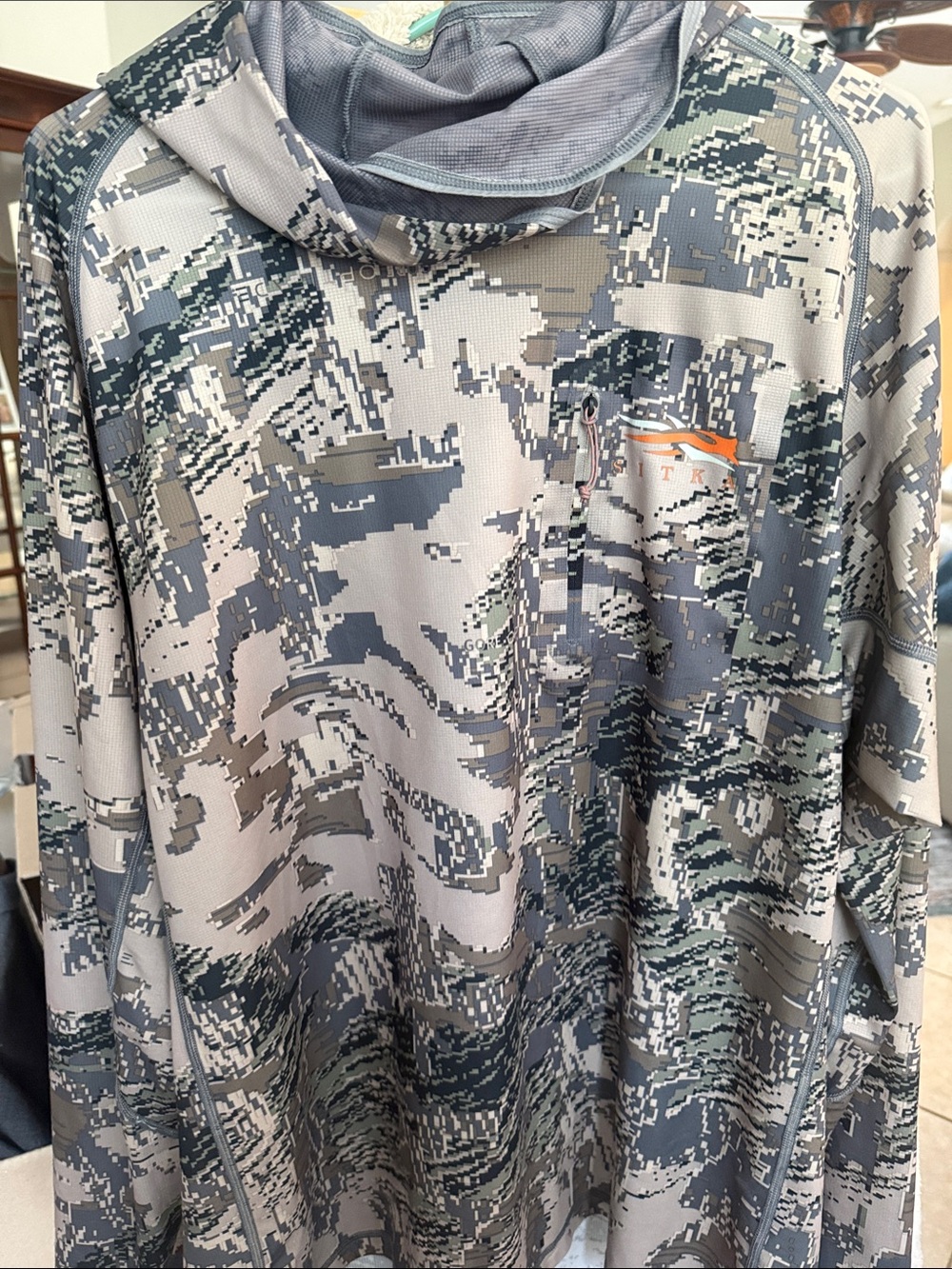 Men's Lightweight Camo Hoodie Jacket - Gray/Green